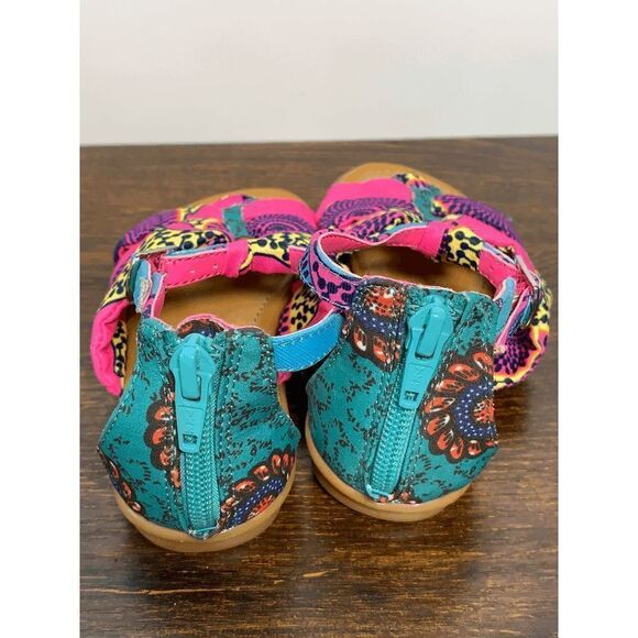 GB Girls Kids Jaxxy Strappy Flat Sandals Pink Back Zip Size 11M - Picture 4 of 7